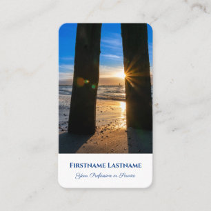 Tarjeta De Visita Vibrante agente de viajes de atardecer marítimo en