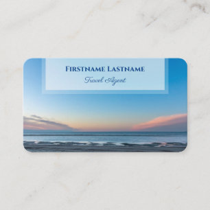 Tarjeta De Visita Vibrante cielo azul playa atardecer océano agente 