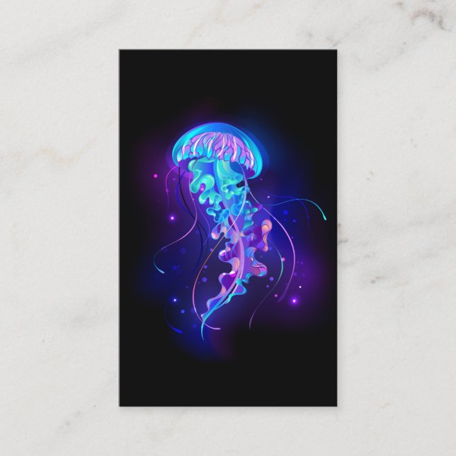 Tarjeta De Visita Vibrante color Glustre medusas (Anverso)