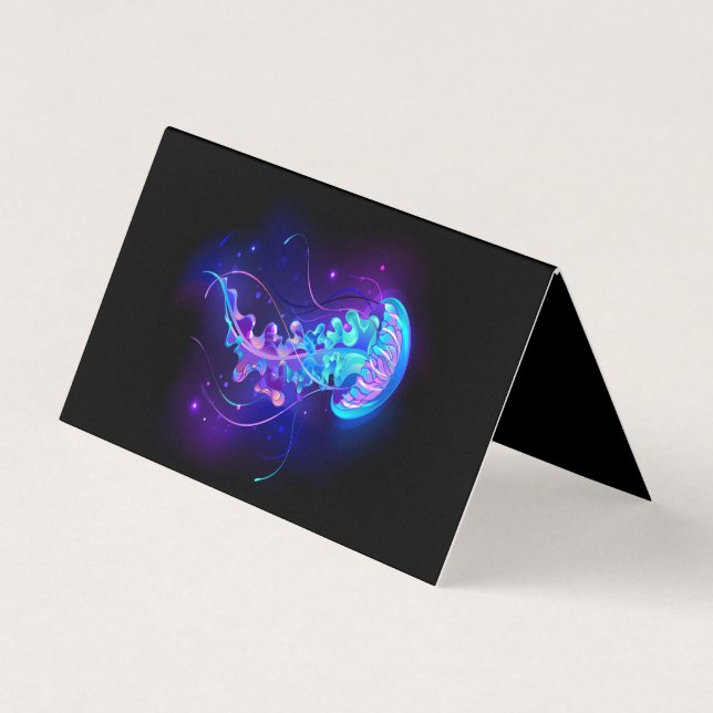 Tarjeta De Visita Vibrante color Glustre medusas (Anverso)