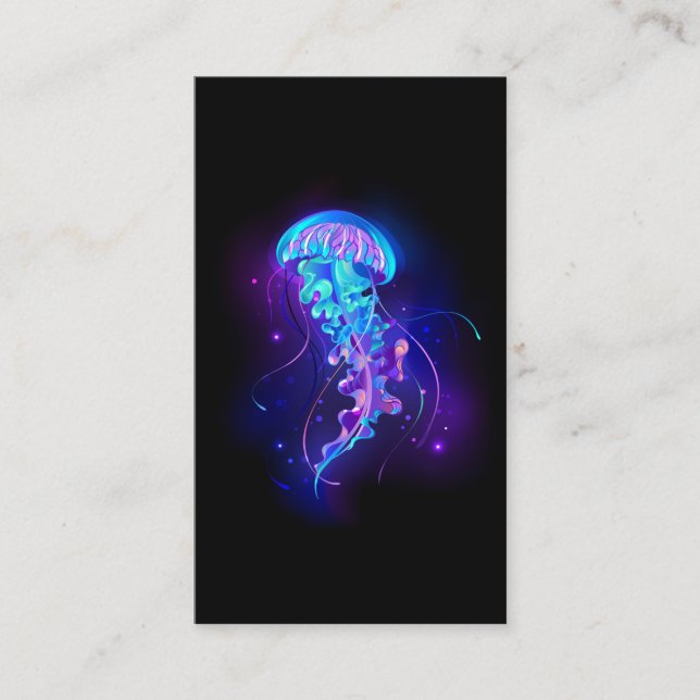 Tarjeta De Visita Vibrante color Glustre medusas (Anverso)