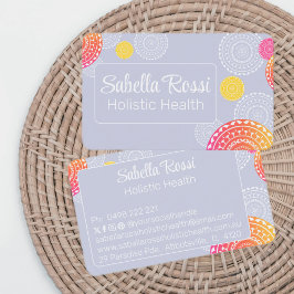 Tarjeta De Visita Vibrante color rosa amarillo al azar Mandala perso