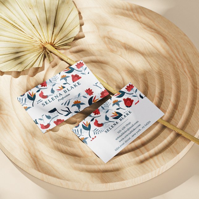 Tarjeta De Visita Vibrante elegancia floral | Moda y modernidad (Subido por el creador)