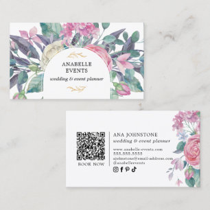 Tarjeta De Visita Vibrante Floración floreciente Código QR