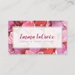 Tarjeta De Visita Vibrante Flores Rosa Profesional