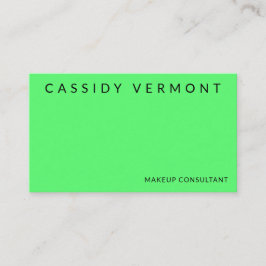 Tarjeta De Visita Vibrante Green Beauty Makeup Hair Consultor