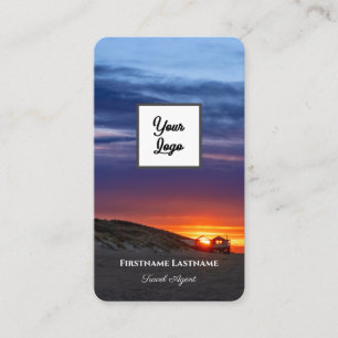 Tarjeta De Visita Vibrante logotipo de agente de viajes para la pues
