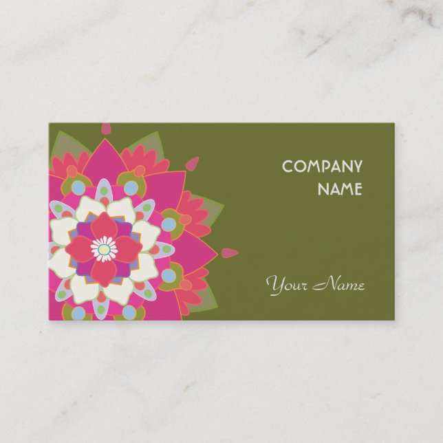 Tarjeta De Visita Vibrante Lotus Natural Health and Wellness (Anverso)
