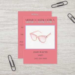 Tarjeta De Visita Vibrante Moda Gafas de sol Fabricante/ Minorista
