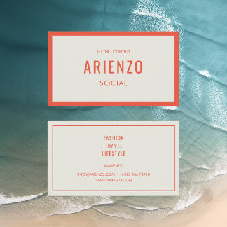Tarjeta De Visita Vibrante Naranja Retro Social Media Card