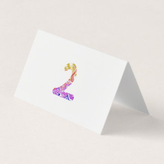 Tarjeta De Visita Vibrante Número 2 Marmóreo Artístico Colorido