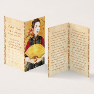 Tarjeta De Visita Vibrante retrato de una dama china oriental