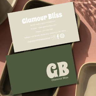 Tarjeta De Visita Vibrante Salón de Artistas de Maquillaje Verde