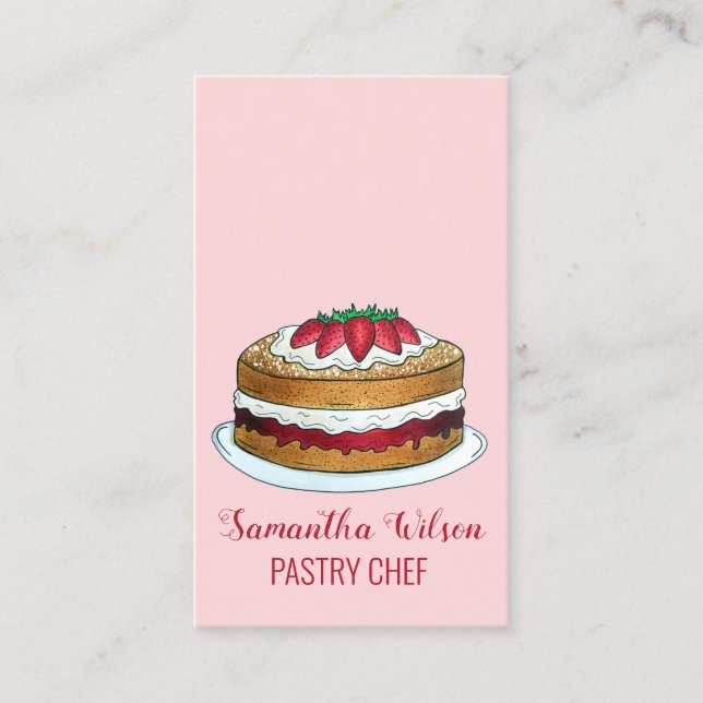 Tarjeta De Visita Victoria Sponge Cake British Pastry Chef UK Bakery (Anverso)