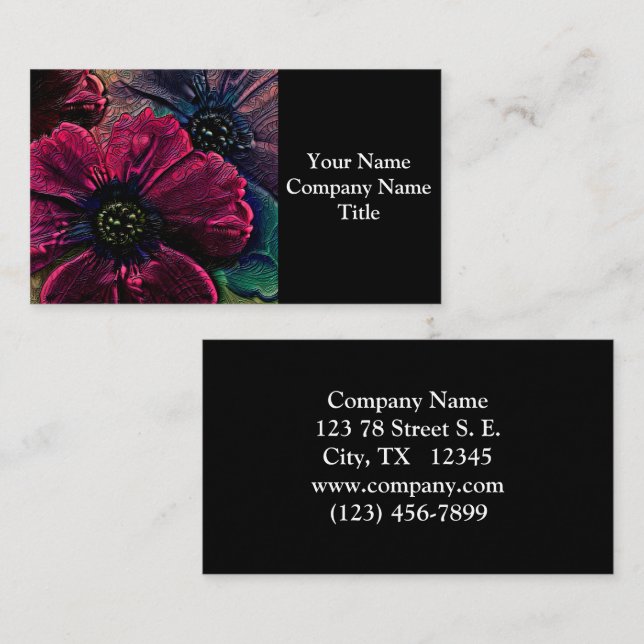 Tarjeta De Visita Victoriano Splendor: Exquisito diseño floral (Anverso / Reverso)