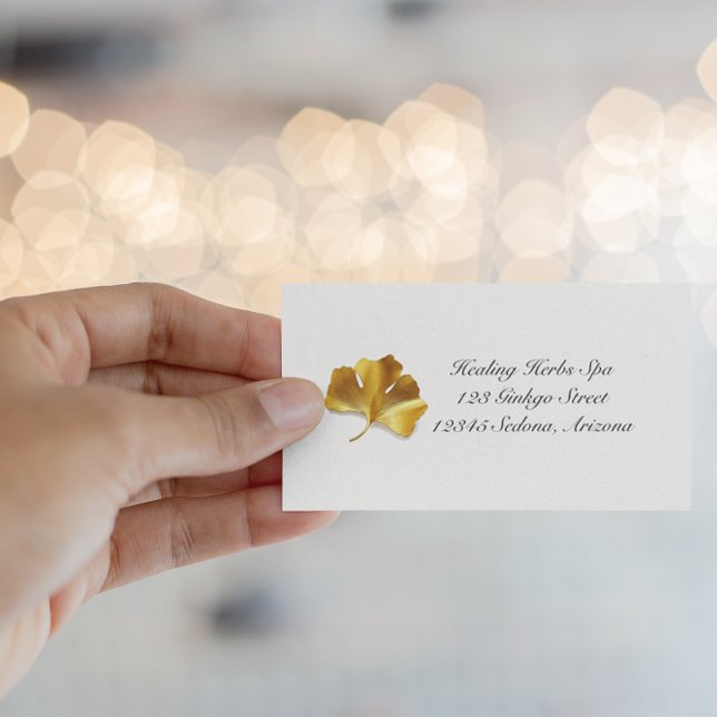 Tarjeta De Visita Vida herbal: personalizable Golden Ginkgo Biloba (Subido por el creador)