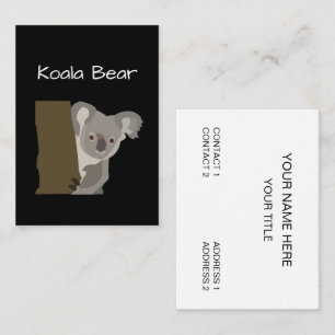 Tarjeta De Visita Vida silvestre de los animales de Koala Bear