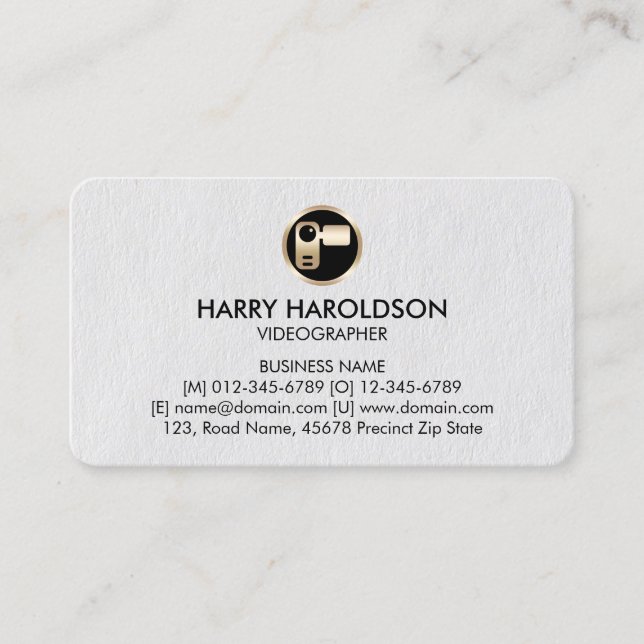 Tarjeta De Visita Video Camera Icon Videographer (Anverso)
