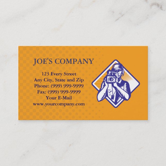 Tarjeta de visita video del cameraman del equipo (Anverso)