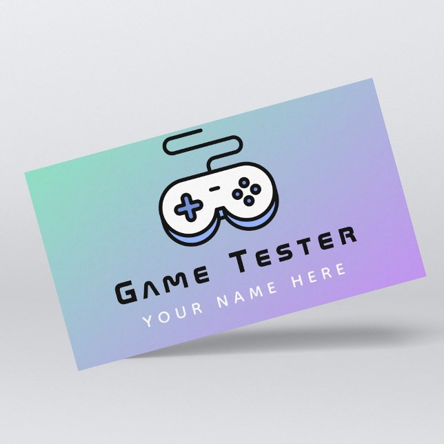 Tarjeta De Visita Video Game Tester Developer Gamer Gradiente modern (Subido por el creador)