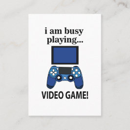 Tarjeta De Visita Videojuego Estoy ocupado Jugando Videojuego