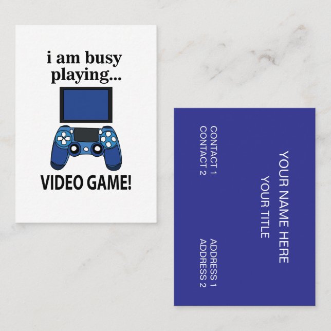 Tarjeta De Visita Videojuego Estoy ocupado Jugando Videojuego (Anverso / Reverso)