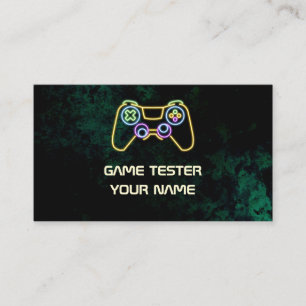 Tarjeta De Visita Videojuego Tester Green Neon