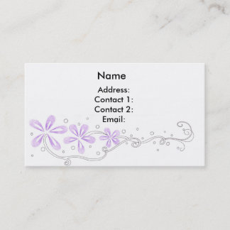 Tarjeta De Visita Vides florales púrpuras