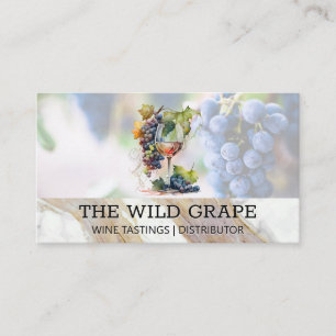 Tarjeta De Visita Vidrio acuático y uvas