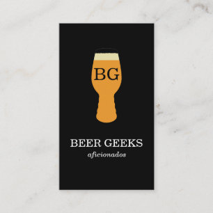 Tarjeta De Visita Vidrio de Cerveza con monograma