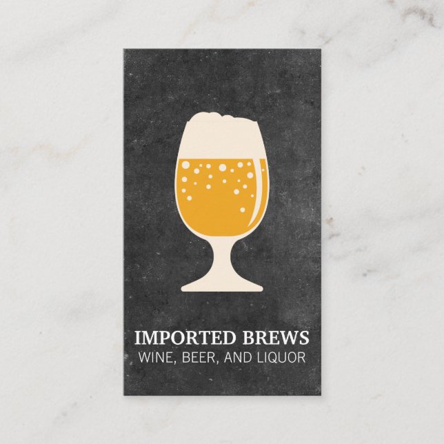 Tarjeta De Visita Vidrio de Cerveza y pizarra (Anverso)