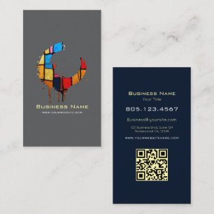 Tarjeta De Visita Vidrio de Color Giratorio • Plantilla Editable Per