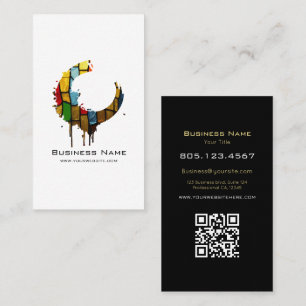 Tarjeta De Visita Vidrio de Colores Remolino • Personalizable Editab