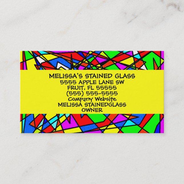 Tarjeta De Visita Vidrio manchado (Anverso)