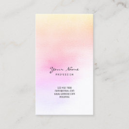 Tarjeta De Visita Vidrio Ombre Rosa Pastel Rosa Amarillo Arcoiris