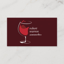 Tarjeta De Visita Vidrio rojo profesional Vino sommelier