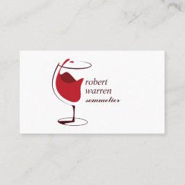 Tarjeta De Visita Vidrio rojo profesional Viticultor sumiller