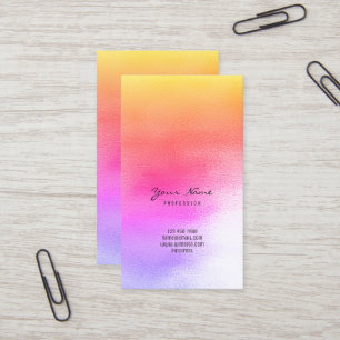 Tarjeta De Visita Vidrio rojo púrpura amarillo del VIP Ombre del