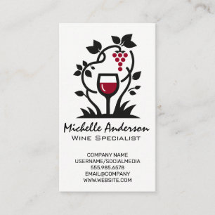 Tarjeta De Visita Vidrio rojo   Uvas