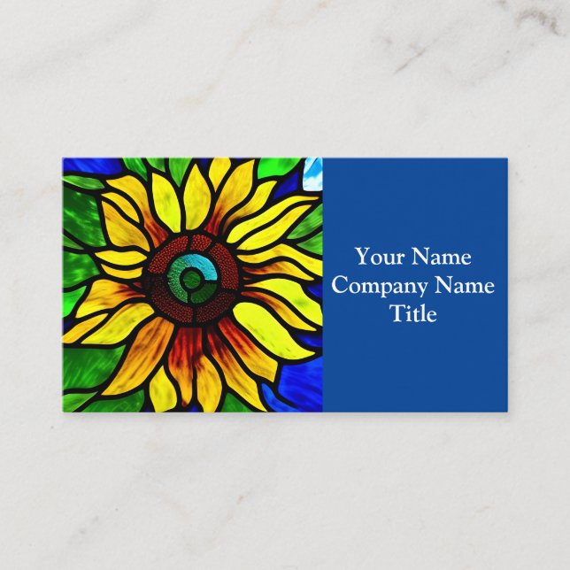 Tarjeta De Visita Vidrio Rústico Con Aspecto De País Girasol (Anverso)