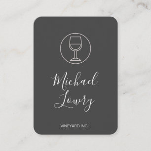 Tarjeta De Visita Vidrio simple gris negro