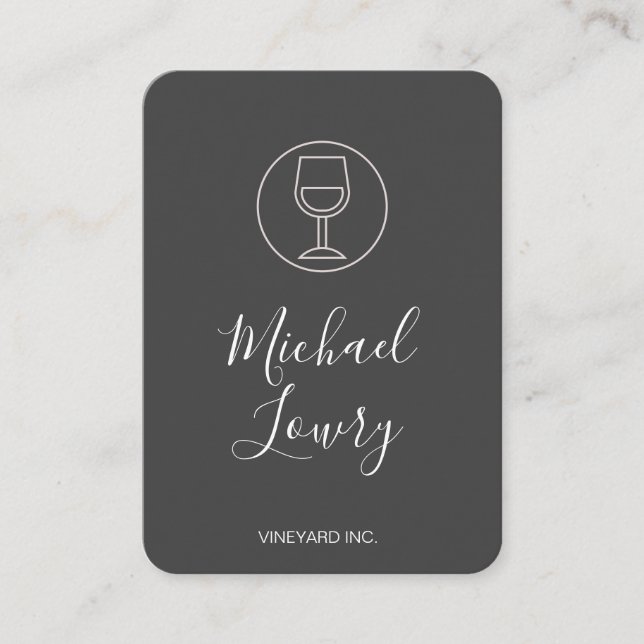 Tarjeta De Visita Vidrio simple gris negro (Anverso)