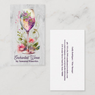 Tarjeta De Visita Vidrio y flores Ilustracion dibujado a mano