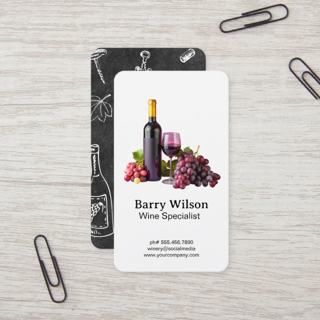 Tarjeta De Visita Vidrio y uvas (Anverso/Reverso In Situ)