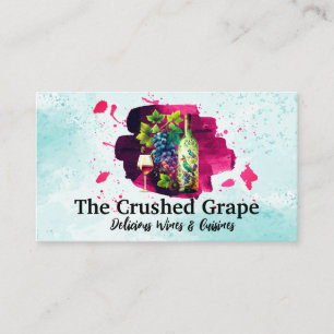 Tarjeta De Visita Vidrio y uvas   Arte acuático