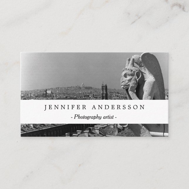 Tarjeta De Visita Vieja Francia París Notre Dame Catedral pensadora (Anverso)