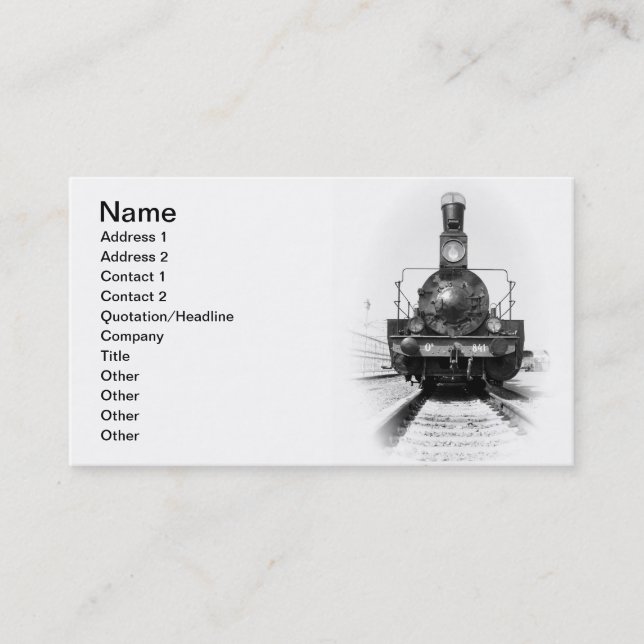 Tarjeta De Visita Vieja locomotora de vapor (Anverso)