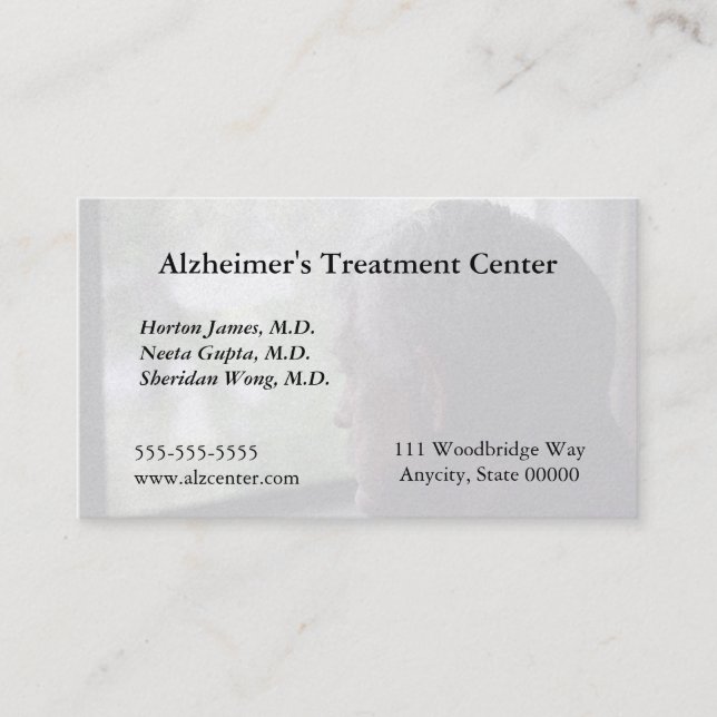 Tarjeta De Visita Viejo hombre que mira hacia fuera la ventana (Anverso)