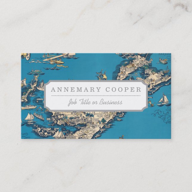 Tarjeta De Visita Viejo mapa de las Bermudas (Anverso)