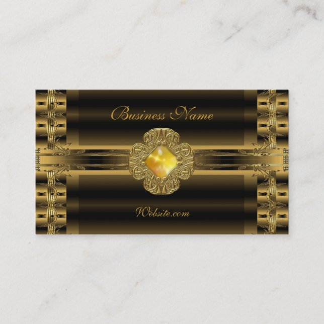 Tarjeta de visita Viejo Oro Art Deco Jewel (Anverso)